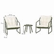 CONCEPT USINE - Ensemble de jardin 2 fauteuils vert kaki avec table basse ATRANI - vignette