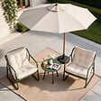 CONCEPT USINE - Ensemble de jardin 2 fauteuils vert kaki avec table basse ATRANI - vignette