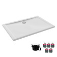 JACOB DELAFON - Receveur de douche 120 x 80 Gaspard extra-plat céramique + Kit de réhausse (5 pieds) + Bonde - vignette