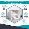 ATOLE - Cache climatiseur ATOLE en Aluminium Thermolaqué - Taille 3 : H. 130 x L. 135 x P. 85 cm - Blanc - vignette