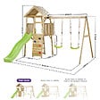 KANGUI - Aire de jeux bois, 2 balançoires, toboggan, escalade, cabane WOODI - vignette