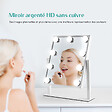 EMKE - EMKE Hollywood miroir de courtoisie avec lumière, 47.5x36.5cm blanc, miroir de coiffeuse pivotant à 360°, avec 3 lumières dimmables - vignette