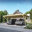 DIRECT-ABRIS - Carport Bois PALERME 2 Voitures - 510 x 603 - Abris pour Voitures - Bois des Regions Nordiques - Pin Traité Autoclave - Design Moderne - vignette