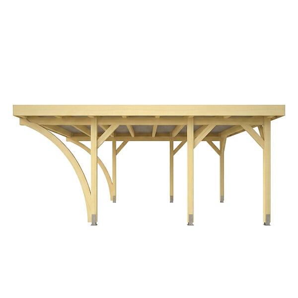 DIRECT-ABRIS - Carport Bois PALERME 2 Voitures - 510 x 603 - Abris pour Voitures - Bois des Regions Nordiques - Pin Traité Autoclave - Design Moderne - large