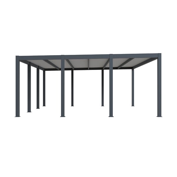 DIRECT-ABRIS - Carport aluminium CARLTON 570 x 550 cm - 2 Voitures - 31,35m2 - Gris anthracite - large