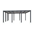 DIRECT-ABRIS - Carport aluminium CARLTON 570 x 550 cm - 2 Voitures - 31,35m2 - Gris anthracite - vignette
