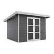 DIRECT-ABRIS - Abri de Jardin Composite ALMA - 9m2 Gris/blanc - Cabane de Jardin - vignette