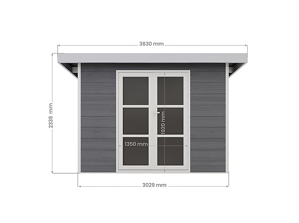 DIRECT-ABRIS - Abri de Jardin Composite ALMA - 9m2 Gris/blanc - Cabane de Jardin - large