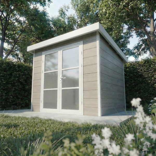 DIRECT-ABRIS - Abri de Jardin Composite ALMA - 5m2 - Gris clair - Cabane de jardin - large