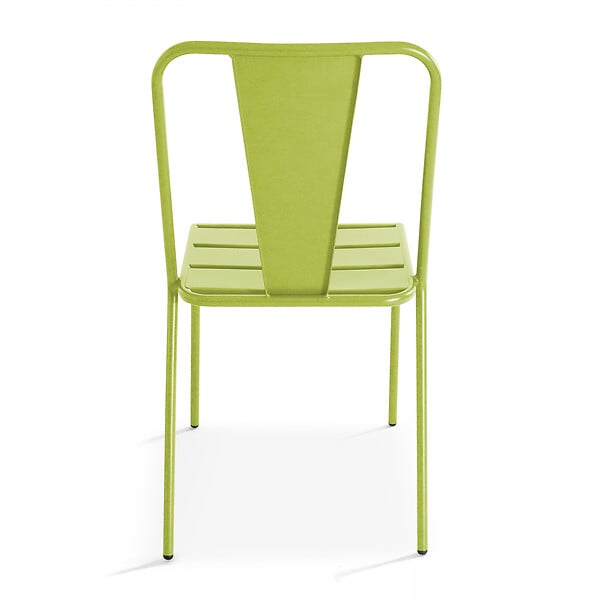 OVIALA - Chaise de jardin en métal vert - Dieppe - large