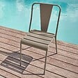 OVIALA - Chaise de jardin bistrot en métal taupe - Dieppe - vignette