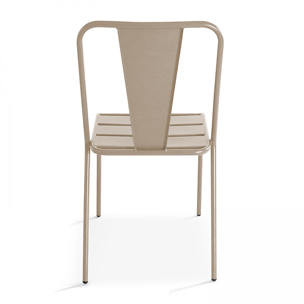 OVIALA - Chaise de jardin bistrot en métal taupe - Dieppe - large