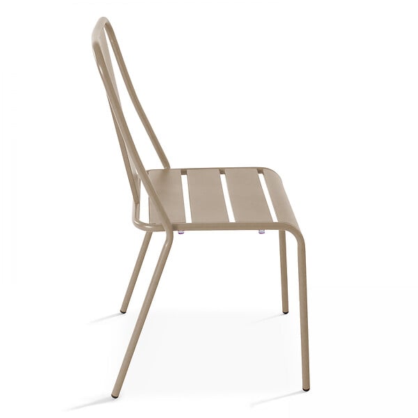 OVIALA - Chaise de jardin bistrot en métal taupe - Dieppe - large