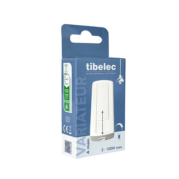 TIBELEC - Variateur à main blanc - large