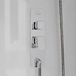 AURLANE - Cabine de Douche Rectangle 110x80x200/230cm Effet Bois et Fonds Blancs - Receveur Bas - vignette