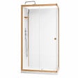 AURLANE - Cabine de Douche Rectangle 110x80x200/230cm Effet Bois et Fonds Blancs - Receveur Bas - vignette