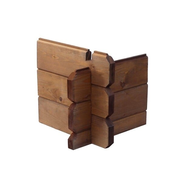 ALTANKA - Terrasse en bois avec balustrade pour abri en bois - 9m2 - 3m x 3m - imprégnée - couleur: marron - DOM540 - large