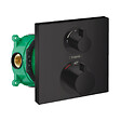 HANSGROHE - Facade pour mitigeur thermostatique encastré Ecostat Square robinet d'arrêt et inverseur noir mat + Corps encastré - vignette