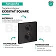 HANSGROHE - Facade pour mitigeur thermostatique encastré Ecostat Square robinet d'arrêt et inverseur noir mat + Corps encastré - vignette