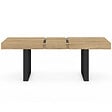 ID MARKET - Table à manger extensible rectangle PHOENIX 4-8 personnes bois et noir 160-200 cm - vignette