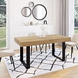 ID MARKET - Table à manger extensible rectangle PHOENIX 4-8 personnes bois et noir 160-200 cm - vignette