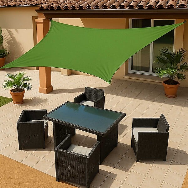 WERKAPRO - Voile d'ombrage carrée verte anis  5 x 5 m - large