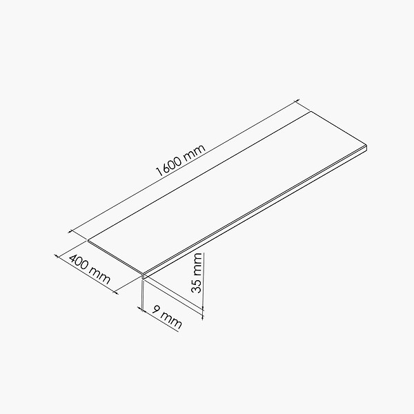 TECNOPROFILS - Appui de fenêtre PVC l. 40 cm x ép. 9 mm - Noir - 160 cm - large