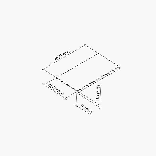 TECNOPROFILS - Appui de fenêtre PVC l. 40 cm x ép. 9 mm - Noir - 80 cm - large