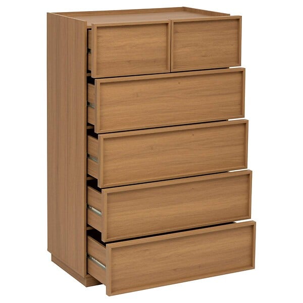 5 FIVE SIMPLY SMART - Commode haute Framy 6 tiroirs bois foncé - large