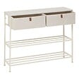 5 FIVE SIMPLY SMART - Console 2 tiroirs Tissa avec range-chaussure beige - vignette