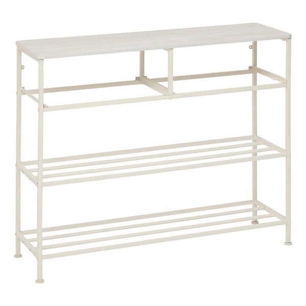 5 FIVE SIMPLY SMART - Console 2 tiroirs Tissa avec range-chaussure beige - large