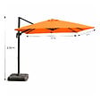 CONCEPT USINE - Parasol carré 3x3 déporté rotatif orange en aluminium PALATINO - vignette