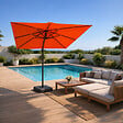 CONCEPT USINE - Parasol carré 3x3 déporté rotatif orange en aluminium PALATINO - vignette