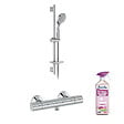 JACOB DELAFON - Mitigeur de douche thermostatique Simone + barre + pommeau de douche + nettoyant - vignette