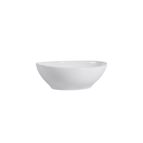 KIAMAMI VALENTINA - Lavabo Ovale Sur Plan En Céramique Blanche Pour Robinetterie Murale - large