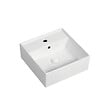 KIAMAMI VALENTINA - Lavabo Décoratif Carré 41X41cm En Céramique Blanche Avec Trou Pour Robinet - vignette