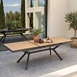 OVIALA - Table de jardin extensible 8 à 10 places en alu et effet bois 250cm - Savannah - vignette
