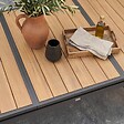 OVIALA - Table de jardin extensible 8 à 10 places en alu et effet bois 250cm - Savannah - vignette