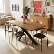 OVIALA - Table de jardin en aluminium et bois d'acacia 8 places 200x95 cm - Stella - vignette