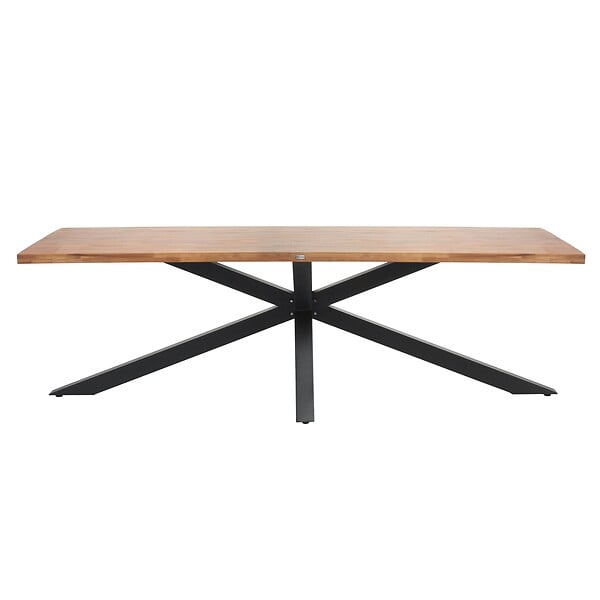 OVIALA - Table de jardin en aluminium et bois d'acacia 8 places 200x95 cm - Stella - large