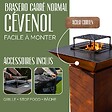 GRILL'CHIC - GRILL'CHIC - Pack Privilège Brasero Cévenol Corten Normal Carré - Simple Cuve - Avec Bâche + Grille + Stop Food Inclus - À Assembler - Fabriqué en France - 74 L x 74 P x 89 H cm - vignette