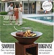 GRILL'CHIC - GRILL'CHIC - Pack Privilège Brasero Cévenol Corten Bois Rond - Simple Cuve - Avec Bâche + Grille + Stop Food Inclus - À Assembler - Fabriqué en France - Ø74 x 90 cm - vignette