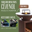 GRILL'CHIC - GRILL'CHIC - Pack Privilège Brasero Cévenol Corten Bois Rond - Simple Cuve - Avec Bâche + Grille + Stop Food Inclus - À Assembler - Fabriqué en France - Ø74 x 90 cm - vignette