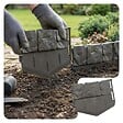 VOUNOT - Lot de 35 pcs Bordure de jardin imitation pierre facile a installer 5.35m gris - vignette