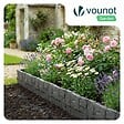 VOUNOT - Lot de 14 pcs Bordure de jardin imitation pierre facile a installer 2.14m gris - vignette