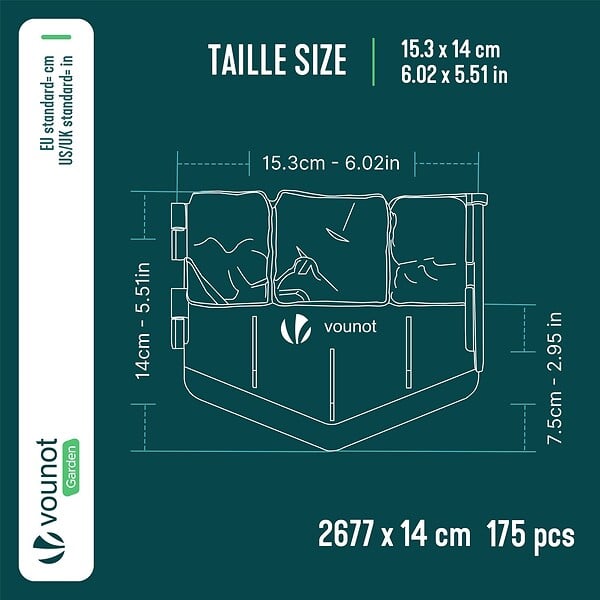 VOUNOT - Lot de 175 pcs Bordure de jardin imitation pierre facile a installer 26.7m gris - large