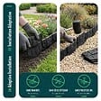 VOUNOT - Lot de 175 pcs Bordure de jardin imitation pierre facile a installer 26.7m noir - vignette