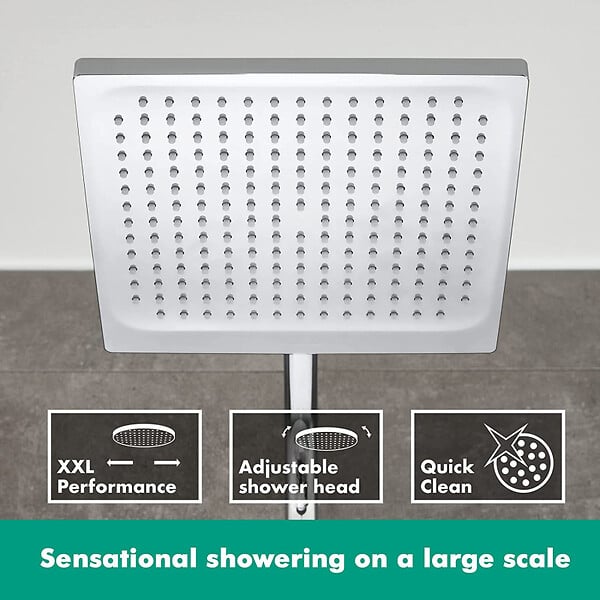 HANSGROHE - Colonne de douche Crometta E 240 EcoSmart Chrome HANSGROHE 27281000 avec mitigeur thermostatique - large