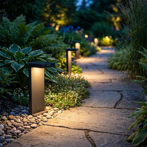 LUMISKY - Borne solaire noire en aluminium ALA MINI H40cm - large