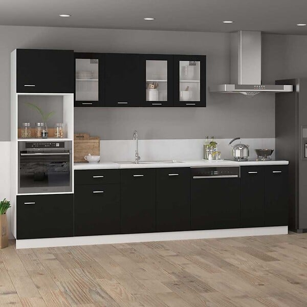 VIDAXL - vidaXL Armoire de plancher à tiroir "Lyon" Noir 50x46x81,5 cm - large